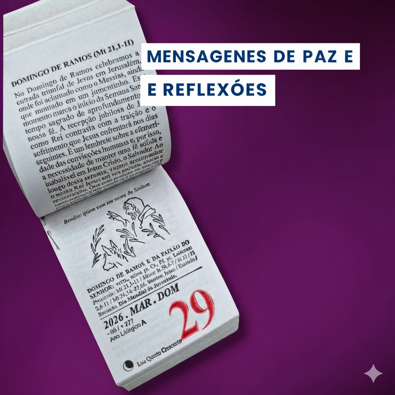 Calendário - Sagrado Coração De Jesus 2026 Com Bloco Diário de Reflexões e Orações Folhinha